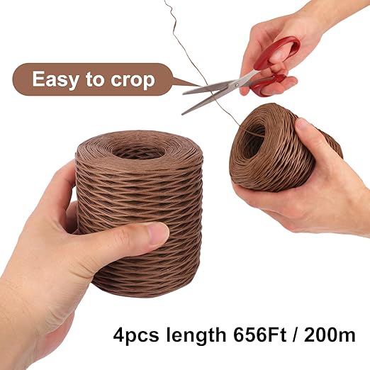 4 Roll 656Ft Brown Floral Wire, Rustic Vine Bind Wire - Image 2