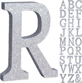 TONIFUL 8 Inch Silver Glitter Letter R Table Centerpiece A-Z Silver Birthday by TONIFUL