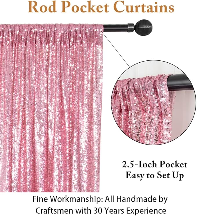 ShiDianYi 4FTX6FT-Fuchsia Pink-Sequin Photo Backdrop, Wedding Photo Booth - Image 4