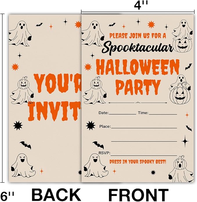 Halloween Party Invitations, Ghost Spooktacular Halloween Party Fill in Invites - Image 2