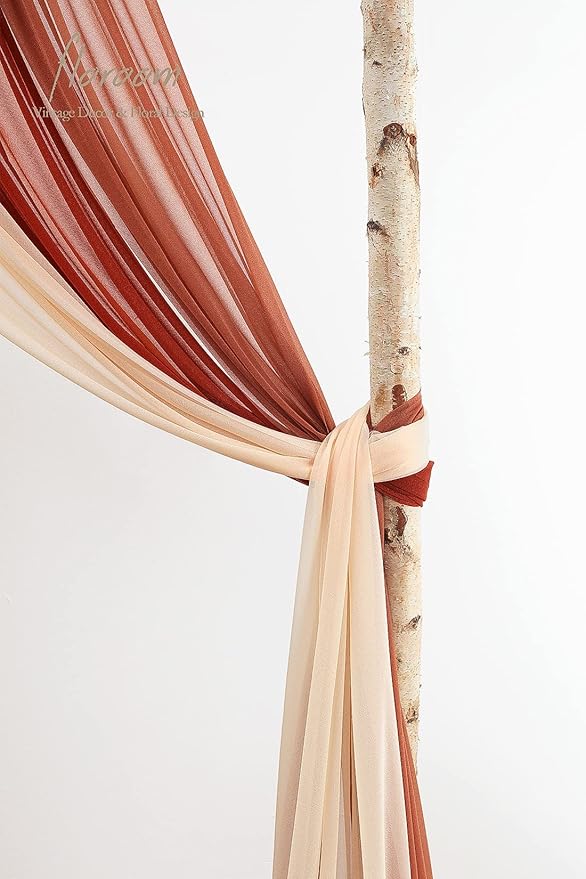 Floroom Wedding Arch Draping Fabric 3 Panels 20Ft Chiffon Fabric Drapes Arbor - Image 4