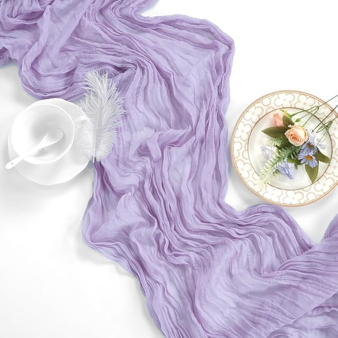 12 Pack Lilac Purple Cheesecloth Table Runner 10ft Boho Gauze Fabric Cheese - Image 6