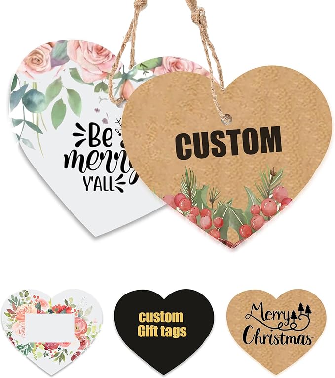 Custom Gift Tags, Personalized Heart Tags by Youdian-FocusonCustomization