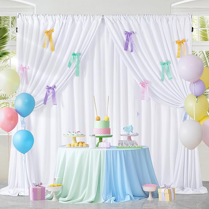 White Backdrop Curtain: 5.8×8ft Backdrop DIY Creative Photography Props - Image 2