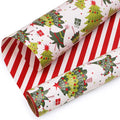 Ribbli Christmas Wrapping Paper Reversible Christmas Tree and Red White Stripe by Ribbli