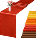 Aneco 12 Pack Satin Table Runner 12 x 108 Inch Fall Autumn Long Wedding Satin by Aneco