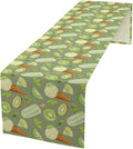 Summer Ice Cream Popsicles Table Runner, Watercolor Green Kiwi Seasonal Fruit by SHElifestyle