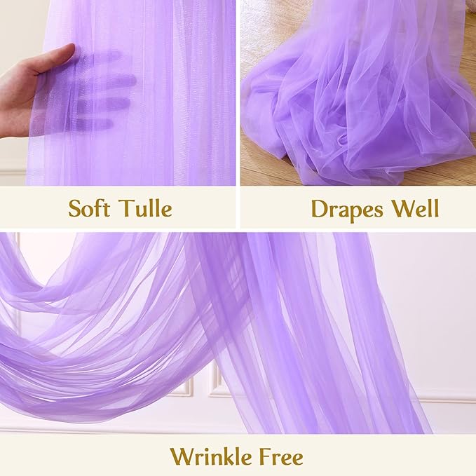 Wedding Arch Draping Fabric Backdrop 1 Panel 30" x 19Ft Purple Arch Drapes - Image 6
