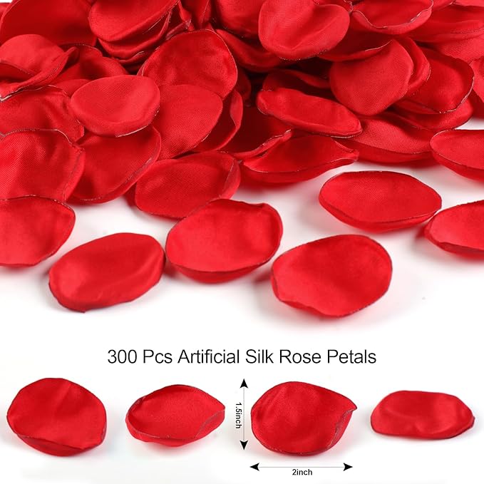 300pcs Dark Red Faux Silk Rose Petals - Image 5
