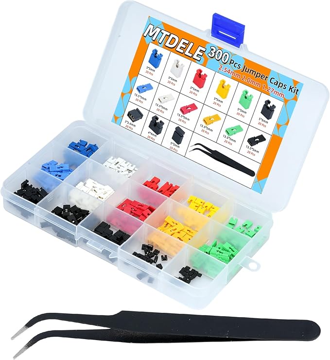 300Pcs Jumper Caps Kit 2.54mm 2.0mm 1.27mm Compatible by Unknown