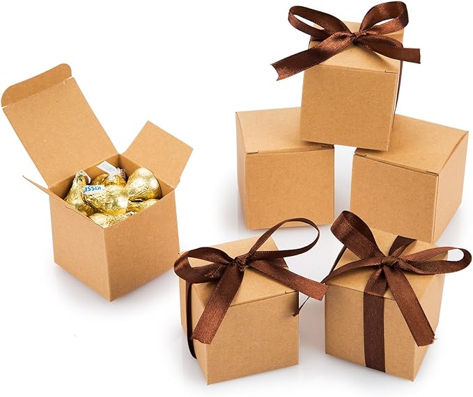 AWELL Kraft Gift Candy Box Bulk 2x2x2 inches - Image 4