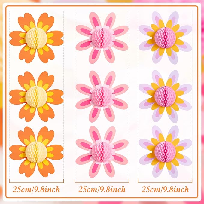SUNBEAUTY 9 PCS 10 Inches Daisy Birthday Party Decorations - Image 2