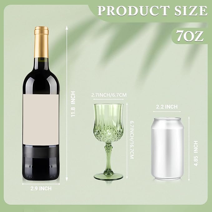 Plastic Wine Glasses，Plastic Goblets Vintage Style Cordial Drinking Glasses - Image 2