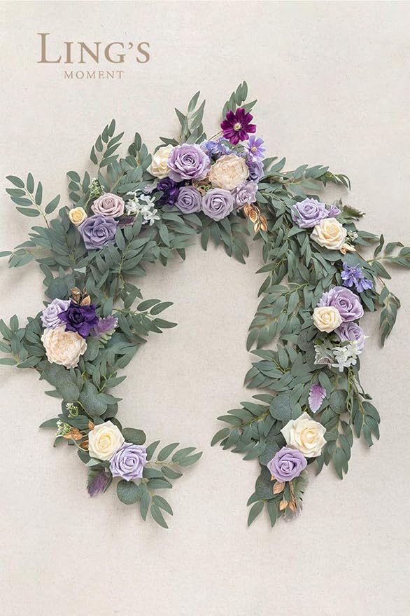 Ling's Moment Flower Garland - 6FT Eucalyptus & Rose - Sweetheart Table Decor - Image 8
