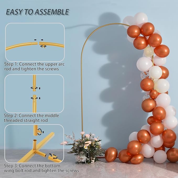 Vincidern 6.6 FT Wedding Arch Backdrop Stand - Image 6
