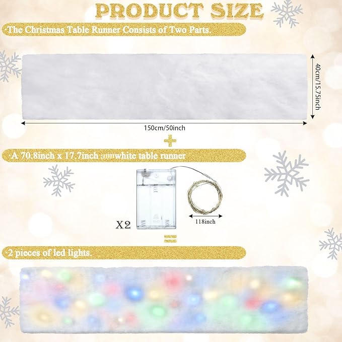 Jetec LED Christmas Fake Snow Blanket - Image 2