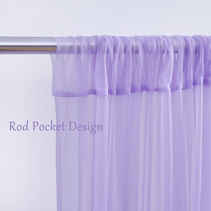 10x10 Purple Tulle Backdrop Curtains - Image 4