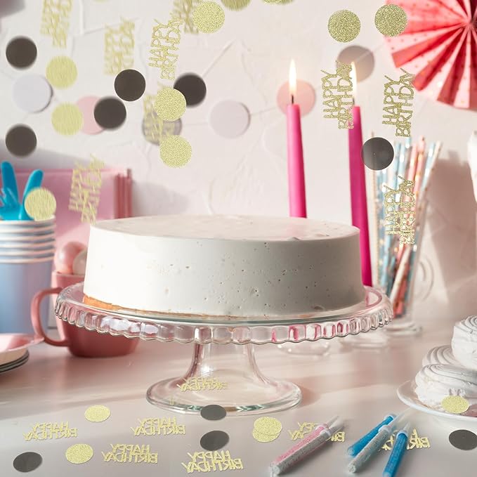 200Pcs Happy Birthday Confetti, Metallic Foil Balloon Confettis Scatter - Image 5