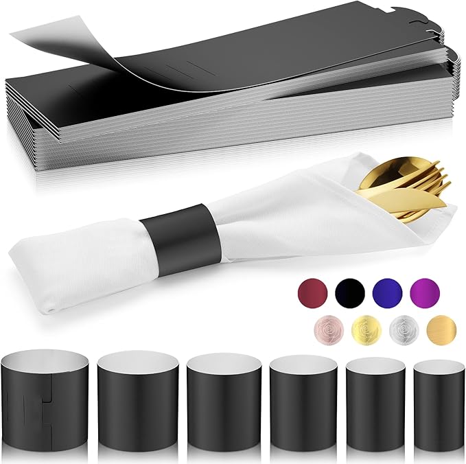 Polymer Material Reusable Napkin Band, Glue-Free Tear-Proof Water Resistant by Unknown