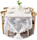 BOXAN 60x120 Inch Gorgeous White Lace Tablecloth Overlay Rose Vintage by BOXAN