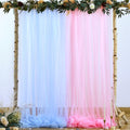 Pink and Blue Backdrop Curtain for Gender Reveal Girl and Boy Party Sheer Tulle by Suppromo