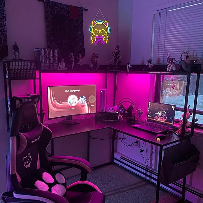 Ineonlife Game Cat Neon Sign for Wall Decor Light Up Cute Animal Led Signs for - Image 2