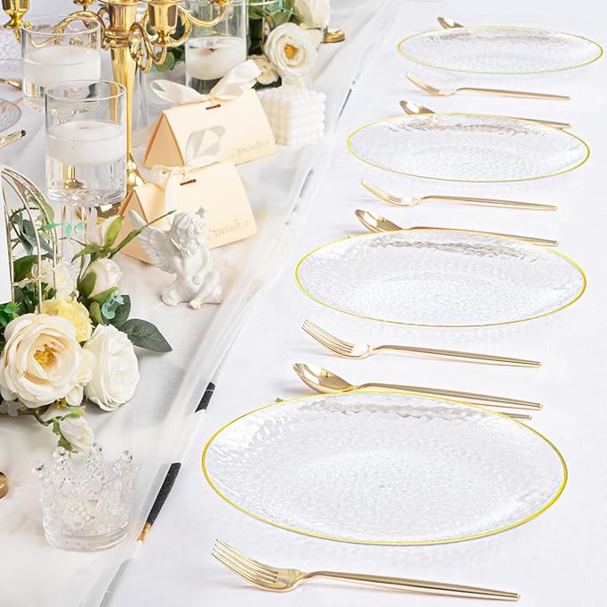 Rubtlamp 100 Pcs Gold Plastic Plates - Image 6