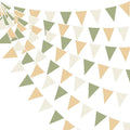 32Ft Camping Party Decorations Olive Green Tan Brown Cream Neutral Triangle by pinkblume