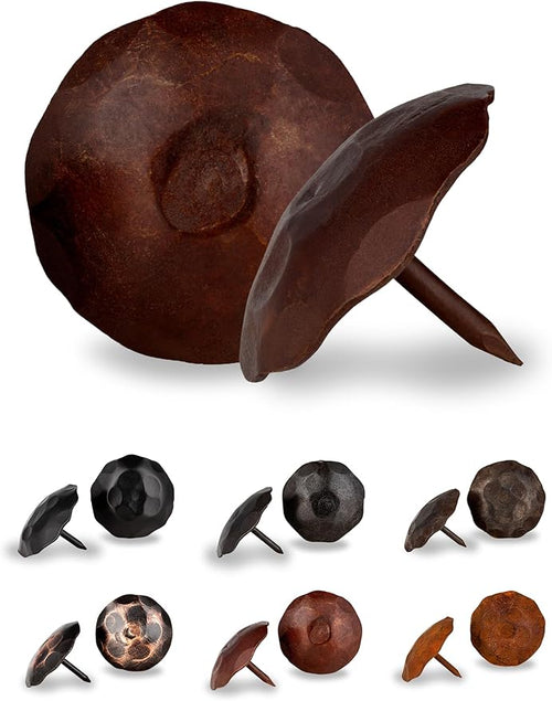 10 Pack 1.5" Round Head Iron Clavos Decorative Nails – Sealed Rusted – Handmade by BorderlandRusticHardware