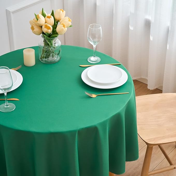 Hunter 6 Pack Round 60 Inch Tablecloth, Premium Polyester Table Cloth Washable - Image 2