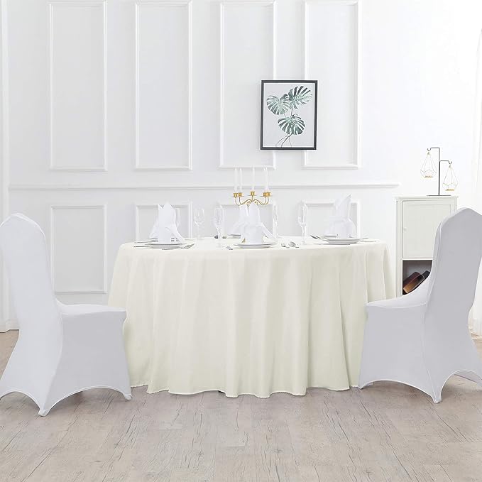60 inch Round Tablecloth Washable Polyester Table Cloth Decorative Table Cover - Image 5