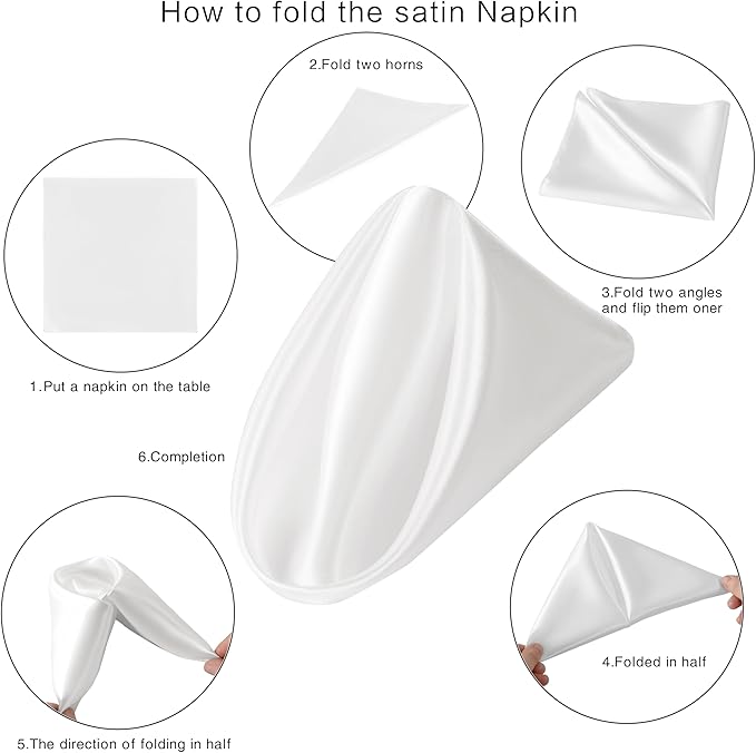 36 Pack Square Satin Dinner Napkins, 16x16 Inches Silky Soft Smooth Table Cloth - Image 7