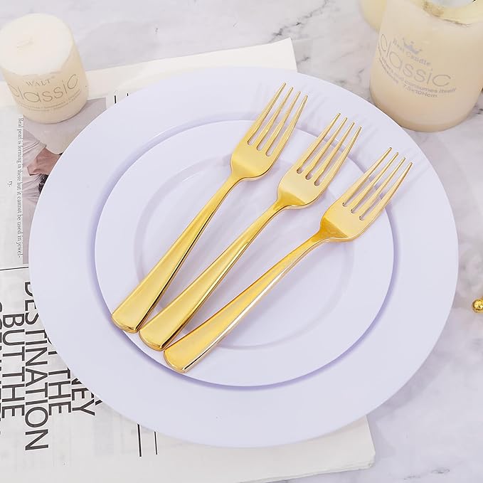 bUCLA 600PCS Gold Plastic Forks - Image 5