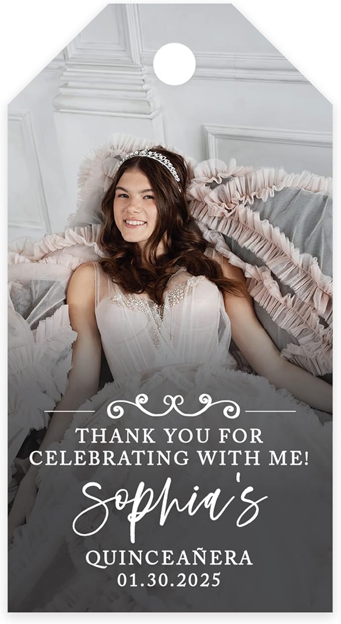 Andaz Press 40-Pack Personalized Quinceañera Favor Tags by AndazPress