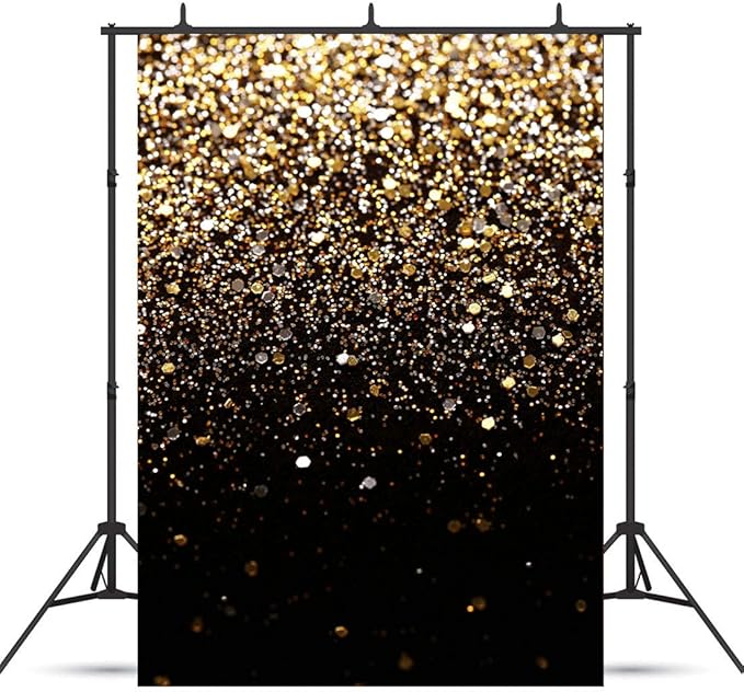 WOLADA Black and Gold Backdrop Golden Glitter Backdrop - Image 2