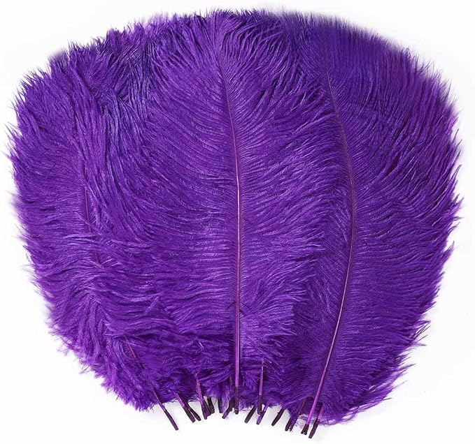 YAKRUNA 30PCS Purple Ostrich Feathers Bulk 12-14 Inches by YAKRUNA