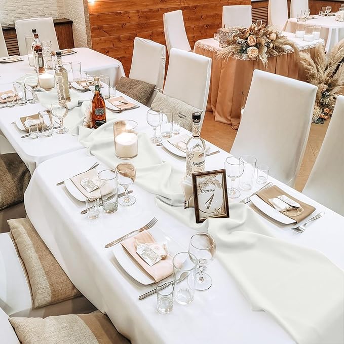 10 Pack 10ft White Chiffon Table Runners Wedding Table Runner Sheer Romantic - Image 5