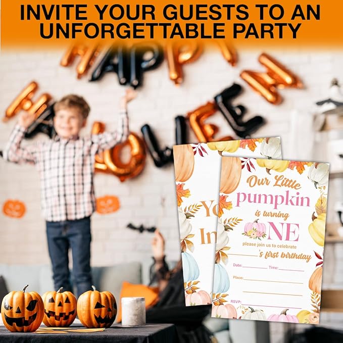 Pumpkins First Birthday Party Invitations - Image 6