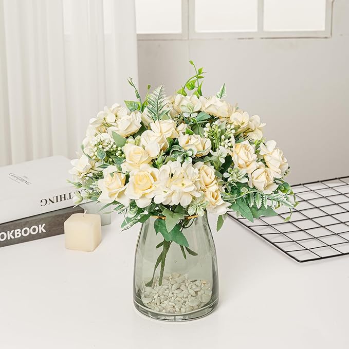 Artificial Flower 5 Branches Artificial Silk Fake Flowers Bouquet Small Roses - Image 6