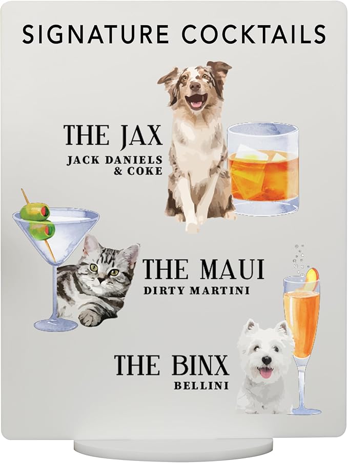 Pet Signature Drink Wedding Signs by Elation+Factory+Co.