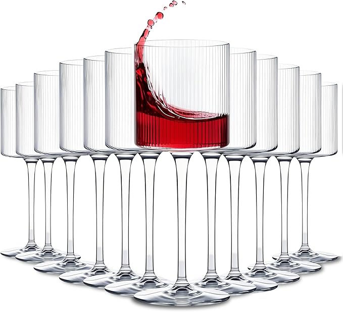 Plastic Goblets Wine Glasses - 12Oz Acrylic Wine Glasses Origami Unbreakable by Lueumxc