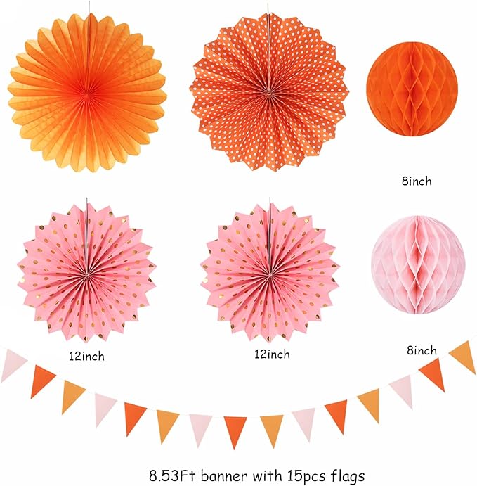 Pink-Orange Groovy Party-Decorations - Image 2