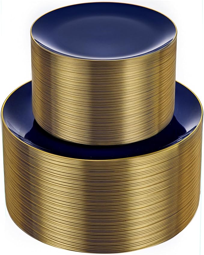 bUCLA 100PCS Blue Plastic Plates by BUCLA
