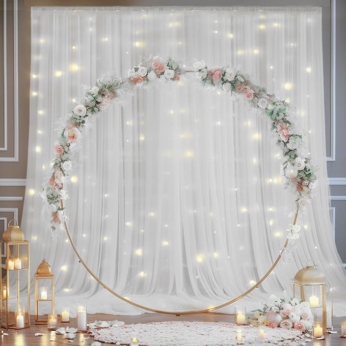 10×10ft White Tulle Backdrop Curtain - Image 7