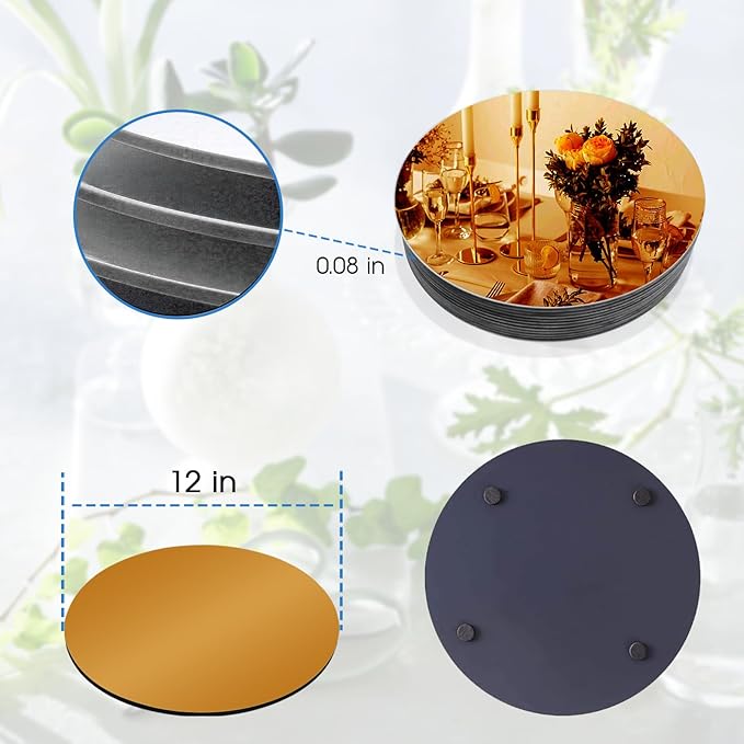 VASUHOME 12" Gold Mirror Centerpieces - Image 4
