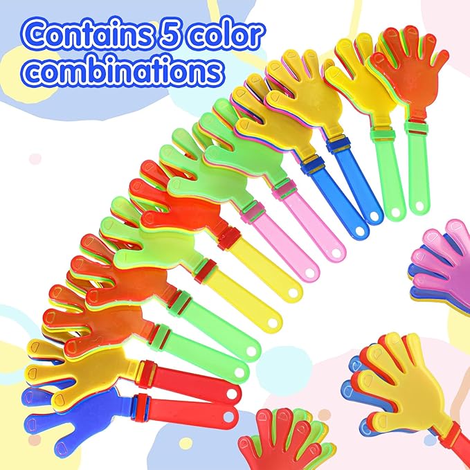 80 Pcs Hand Clappers, 7.48 Inch Noise Makers Bulk, Party Clappers Noisemakers - Image 3