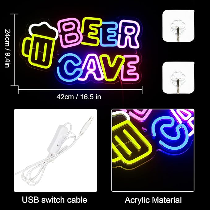 Lucunstar Beer Cave Neon Sign, Beer Sign, Neon Sign - Image 6