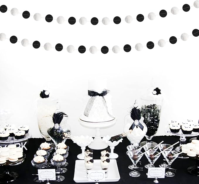 Black-Silver Birthday Graduation Party-Decorations Streamers - 52Ft Hanging - Image 5