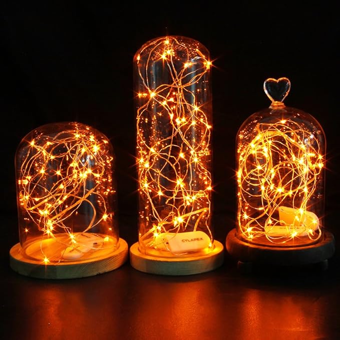 CYLAPEX 6 Pack Orange Fairy Lights String Battery Operated Fairy Lights Firefly - Image 6