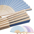Personalized Engraved Light Blue Fans Folding Hand Fans 80 Pcs, Summer Wedding by HaEnLab